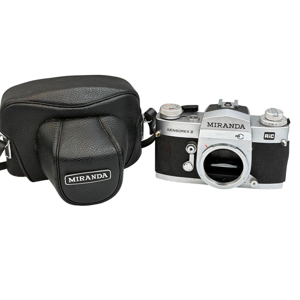 Vintage Miranda Sensorex II 35mm SLR Film Camera Body with Case AIC Silver Black